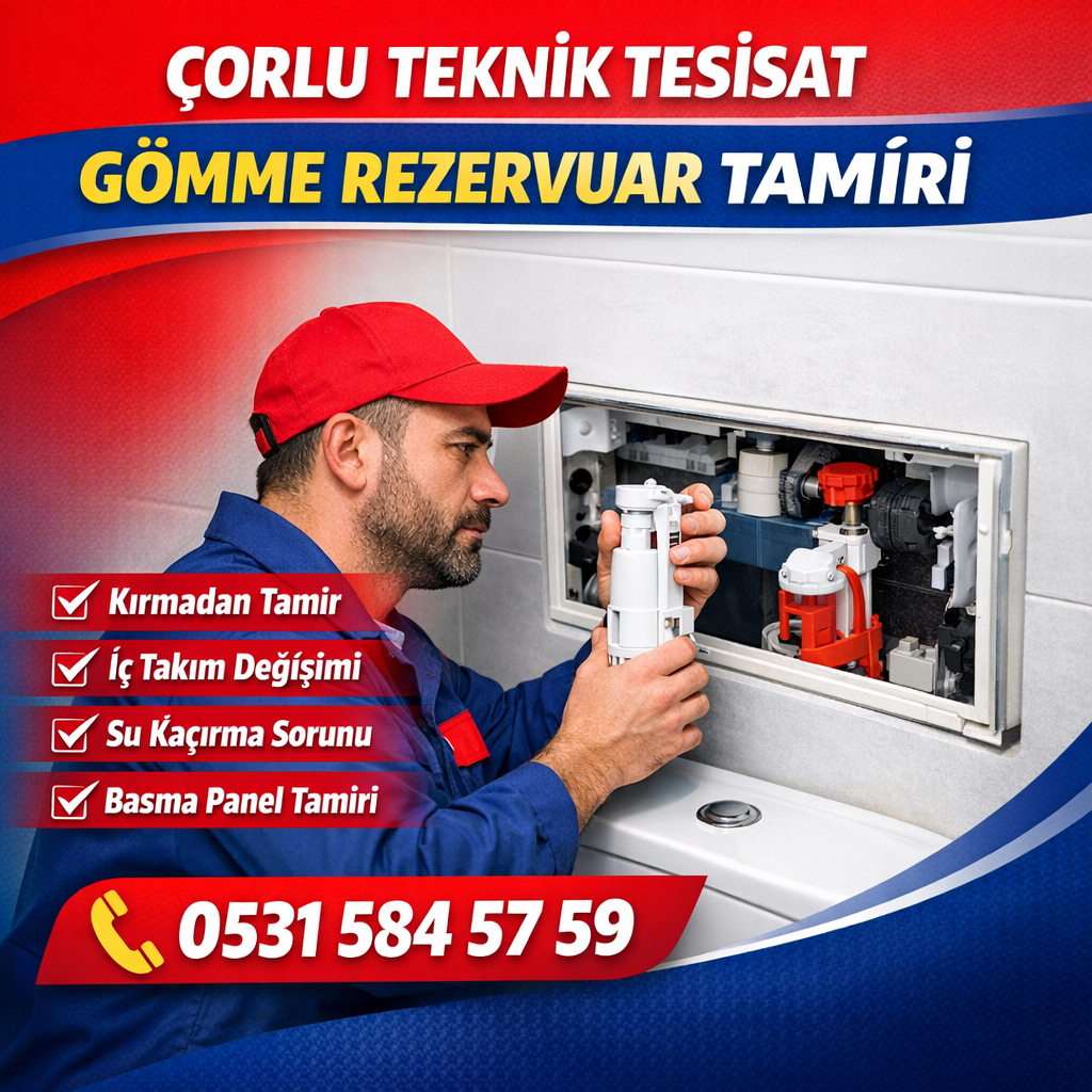 Çorlu Teknik Tesisat Gömme Rezervuar Tamiri – 0531 584 57 59